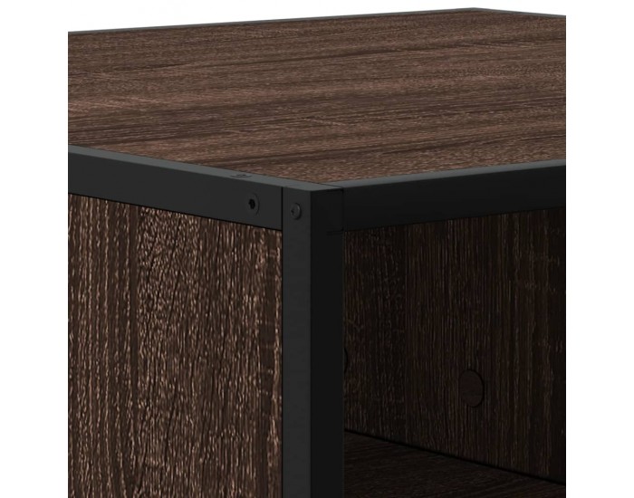 Sonata H Кафе маса, кафяв дъб, 60,5x60,5x30 см, инженерно дърво и метал