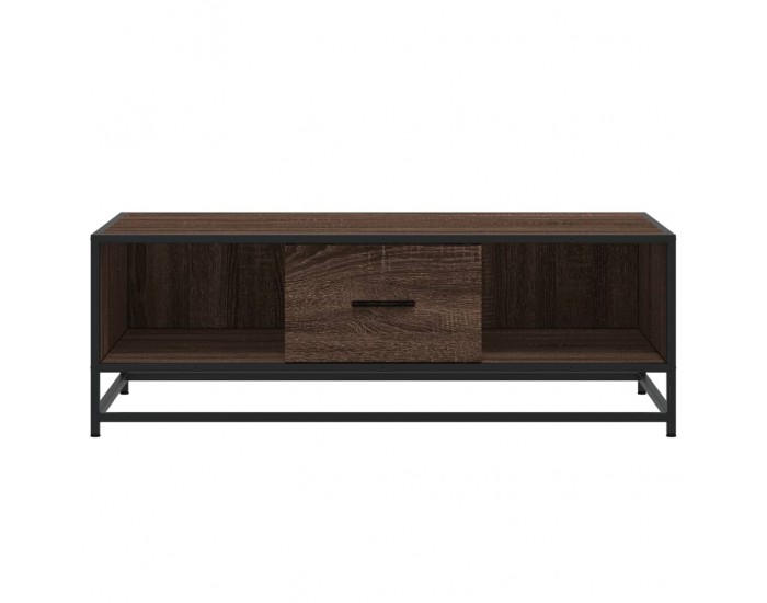 Sonata H Кафе маса, кафяв дъб, 100x57x35 см, инженерно дърво и метал