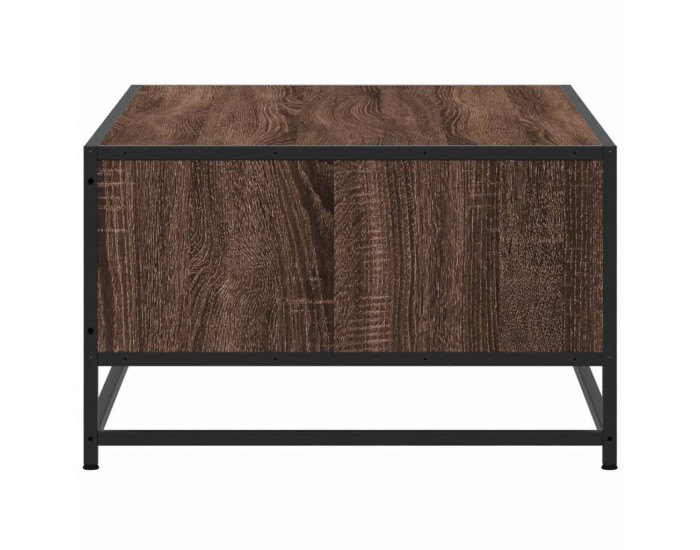 Sonata H Кафе маса, кафяв дъб, 100x57x35 см, инженерно дърво и метал