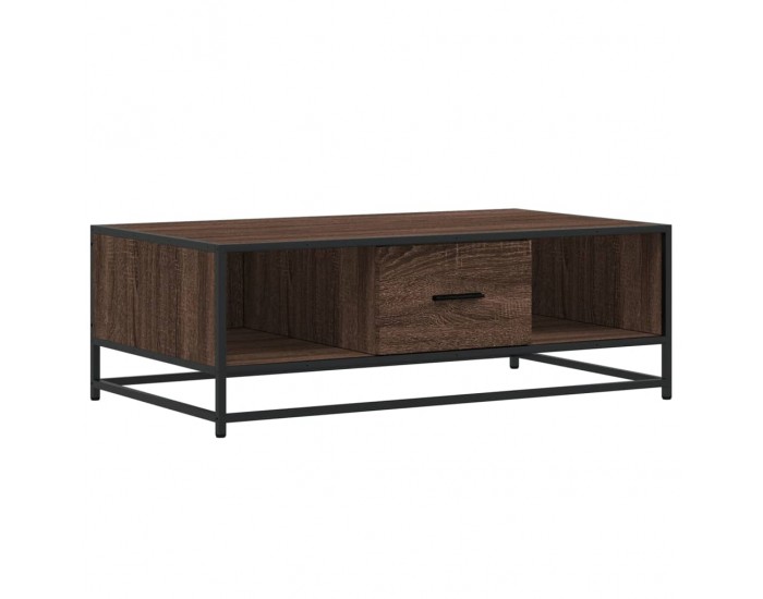 Sonata H Кафе маса, кафяв дъб, 100x57x35 см, инженерно дърво и метал