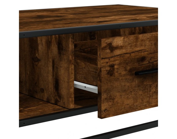 Sonata H Кафе маса, опушен дъб, 100x57x35 см, инженерно дърво и метал