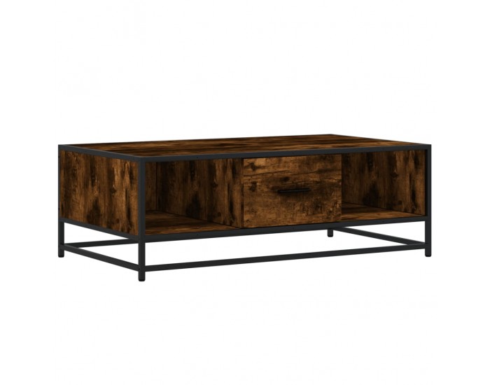 Sonata H Кафе маса, опушен дъб, 100x57x35 см, инженерно дърво и метал