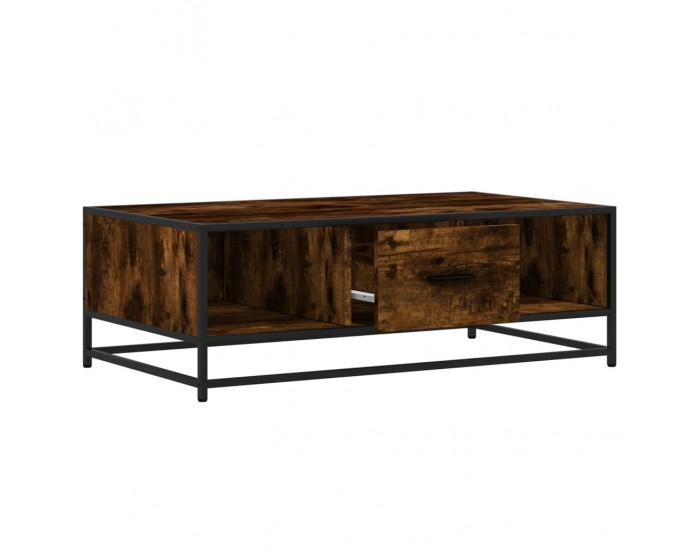 Sonata H Кафе маса, опушен дъб, 100x57x35 см, инженерно дърво и метал