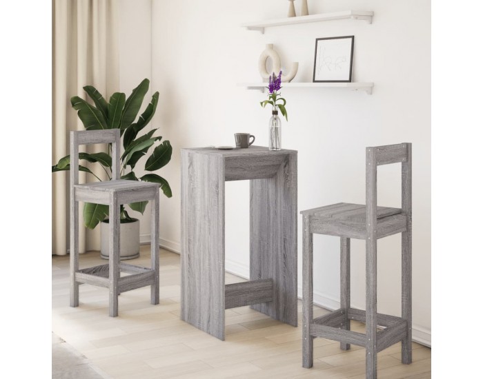 Sonata H Бар маса, сив сонома, 51x50x103,5 см, инженерно дърво