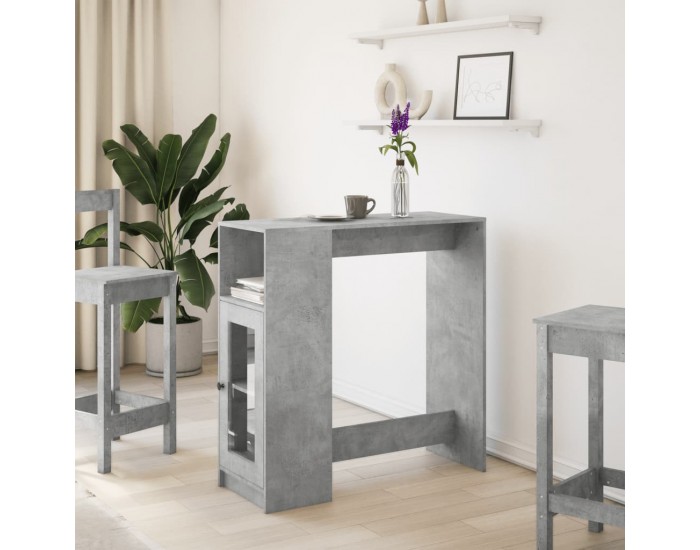 Sonata H Бар маса с рафтове бетонно сива 101x40x103,5 см инженерно дърво