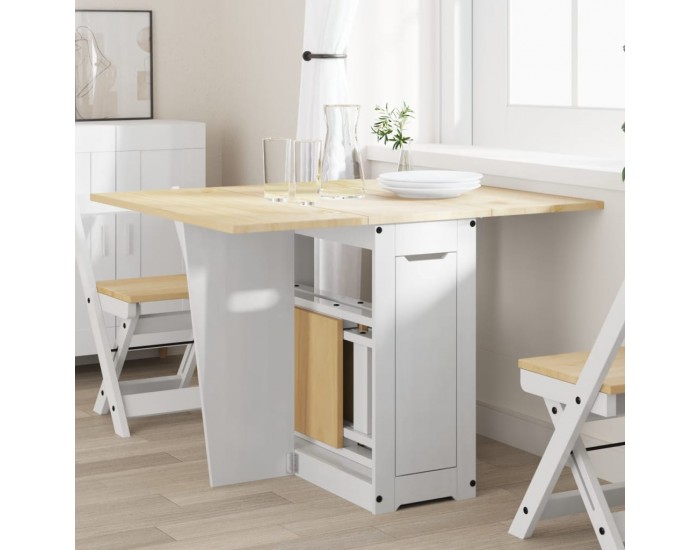 Sonata H Трапезна маса Corona тип пеперуда, сгъваема, бяла, бор масив