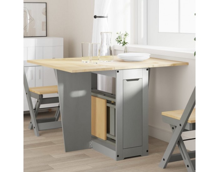 Sonata H Трапезна маса Corona тип пеперуда, сгъваема, сива, бор масив