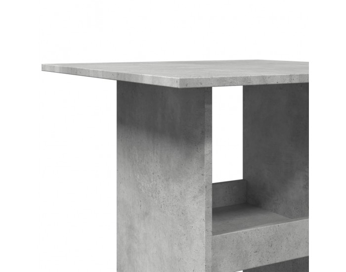 Sonata H Бар маса с рафт, бетонно сива, 60x60x102 см, инженерно дърво