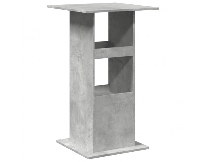 Sonata H Бар маса с рафт, бетонно сива, 60x60x102 см, инженерно дърво