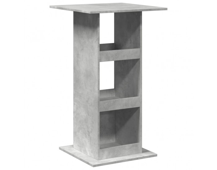 Sonata H Бар маса с рафт, бетонно сива, 60x60x102 см, инженерно дърво