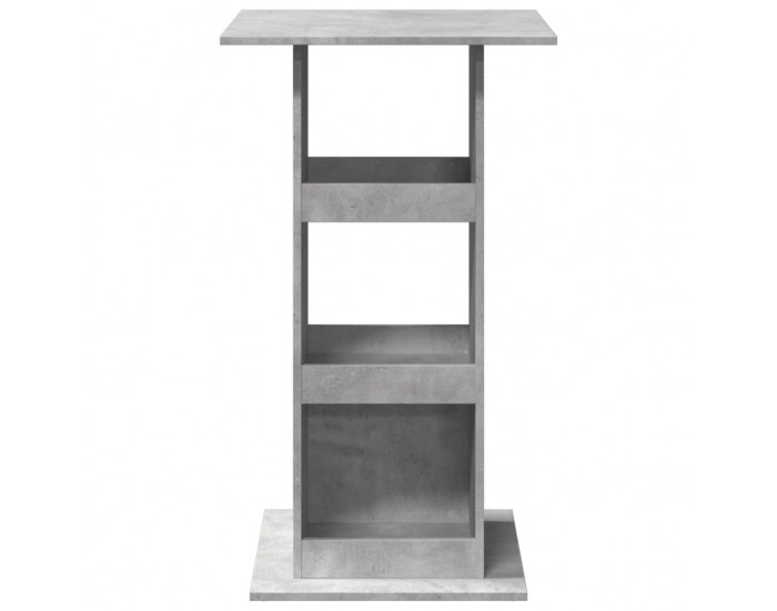 Sonata H Бар маса с рафт, бетонно сива, 60x60x102 см, инженерно дърво