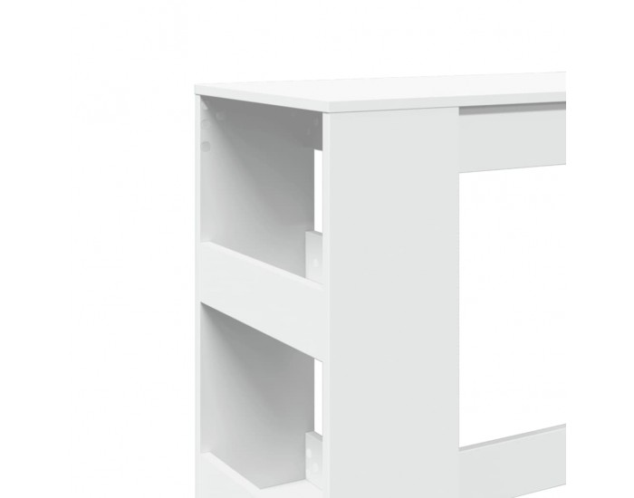Sonata H Бар маса с рафтове, бяла, 90x40x103,5 см, инженерно дърво
