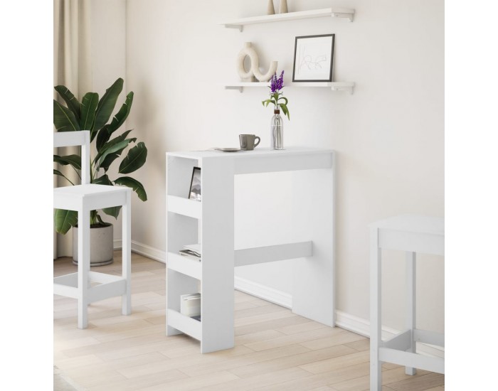 Sonata H Бар маса с рафтове, бяла, 90x40x103,5 см, инженерно дърво