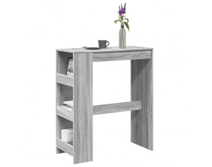 Sonata H Бар маса с рафтове, сив сонома, 90x40x103,5 см, инженерно дърво