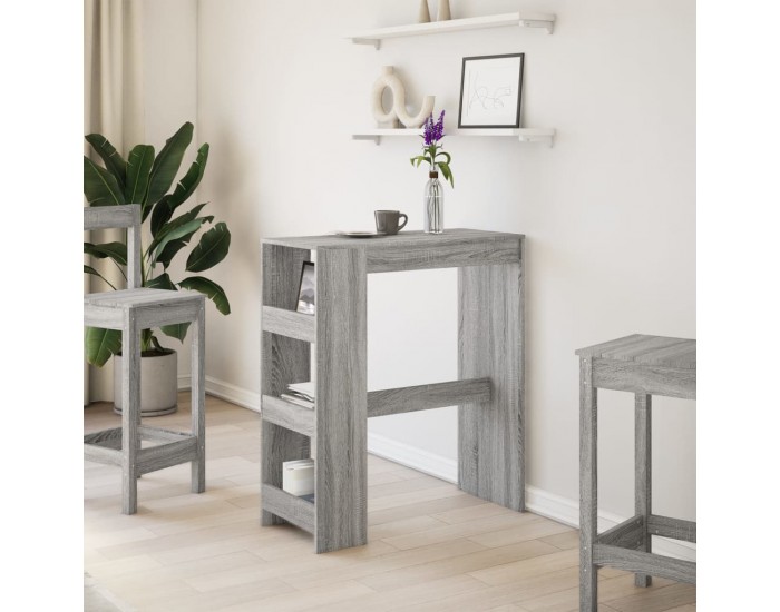 Sonata H Бар маса с рафтове, сив сонома, 90x40x103,5 см, инженерно дърво