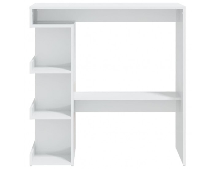 Sonata H Бар маса с шкаф за съхранение, бял гланц, 100x50x101,5 см