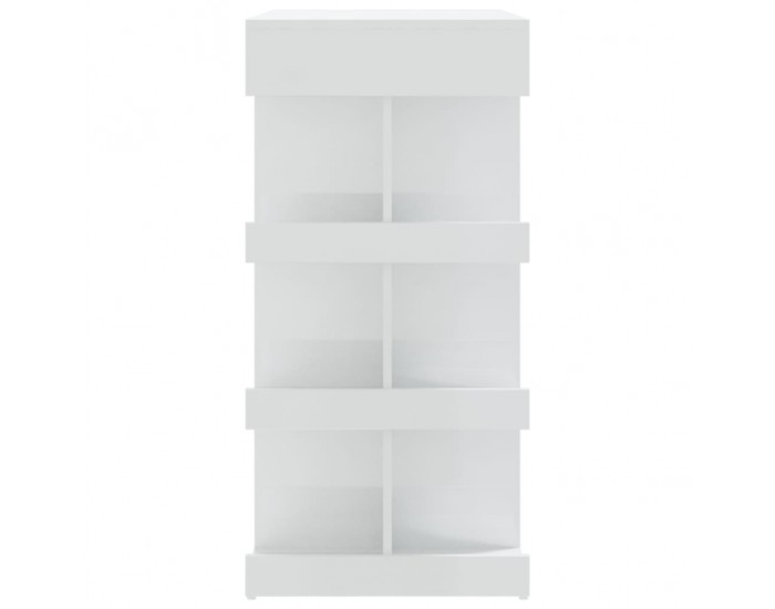 Sonata H Бар маса с шкаф за съхранение, бял гланц, 100x50x101,5 см