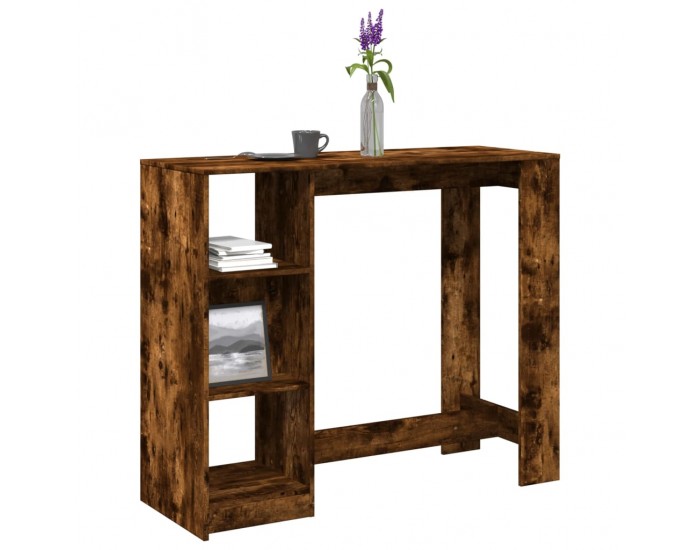 Sonata H Бар маса с рафтове опушен дъб 124x46x103,5 см инженерно дърво