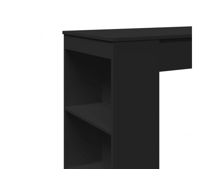 Sonata H Бар маса с рафтове, черна, 95x47x103,5 см, инженерно дърво