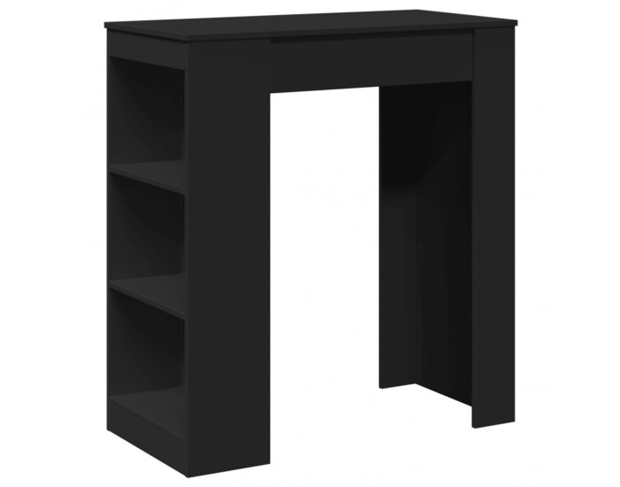 Sonata H Бар маса с рафтове, черна, 95x47x103,5 см, инженерно дърво