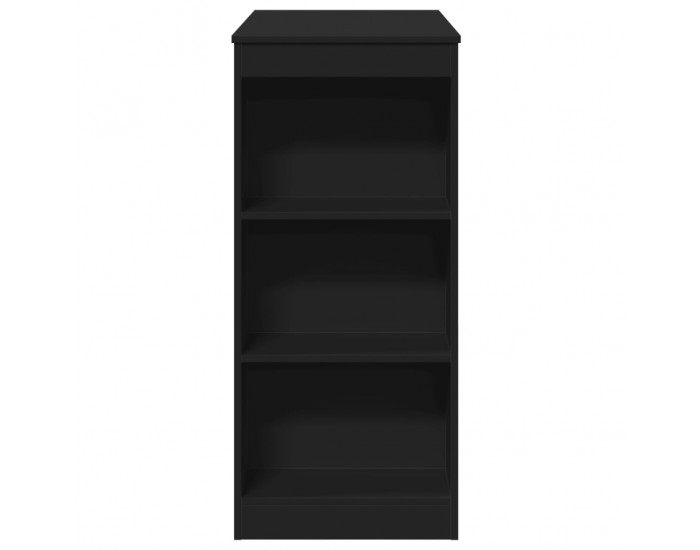 Sonata H Бар маса с рафтове, черна, 95x47x103,5 см, инженерно дърво