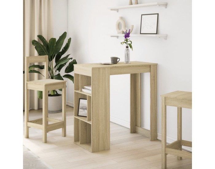 Sonata H Бар маса с рафтове дъб сонома 102x50x103,5 см инженерно дърво