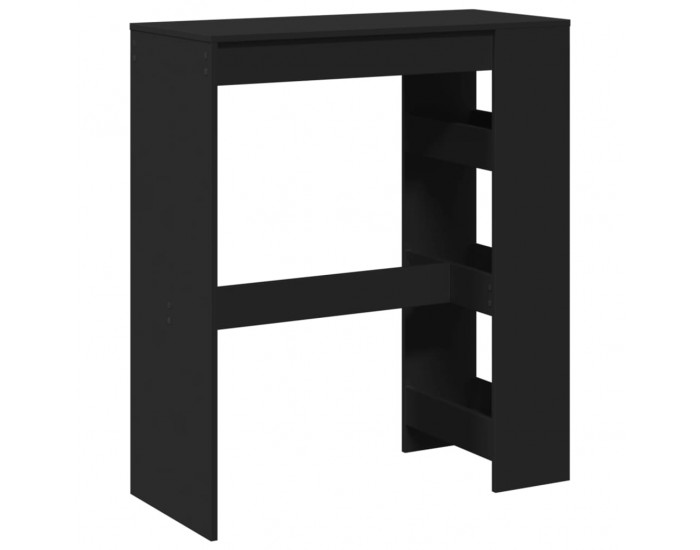 Sonata H Бар маса с рафтове, черна, 90x40x103,5 см, инженерно дърво