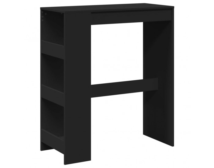 Sonata H Бар маса с рафтове, черна, 90x40x103,5 см, инженерно дърво