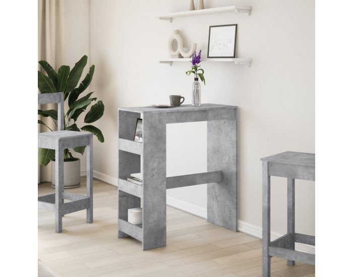 Sonata H Бар маса с рафтове бетонно сив 90x40x103,5 см инженерно дърво