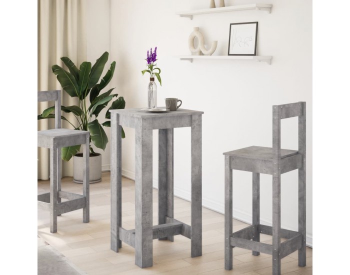 Sonata H Бар маса, бетонно сива, 51x50x103,5 см, инженерно дърво