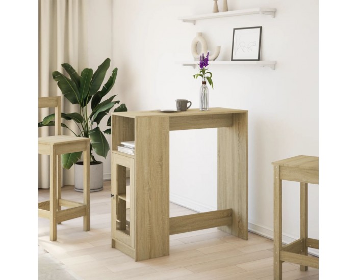 Sonata H Бар маса с рафтове дъб сонома 101x40x103,5 см инженерно дърво