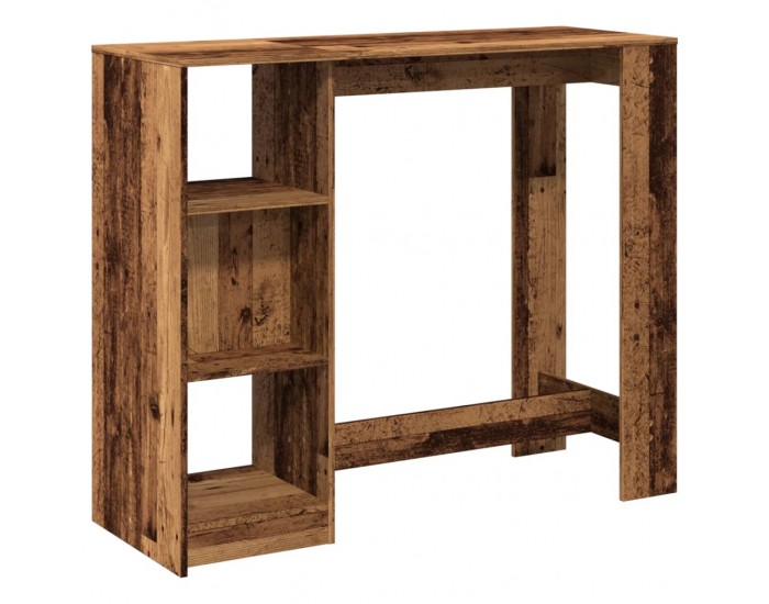 Sonata H Бар маса с рафтове старо дърво 124x46x103,5 см инженерно дърво