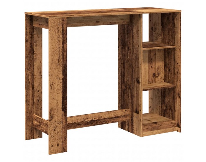 Sonata H Бар маса с рафтове старо дърво 124x46x103,5 см инженерно дърво