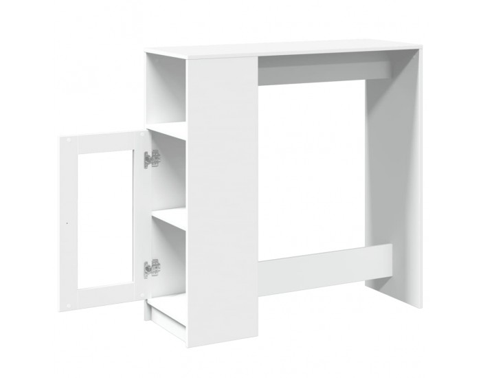 Sonata H Бар маса с рафтове, бяла, 101x40x103,5 см, инженерно дърво