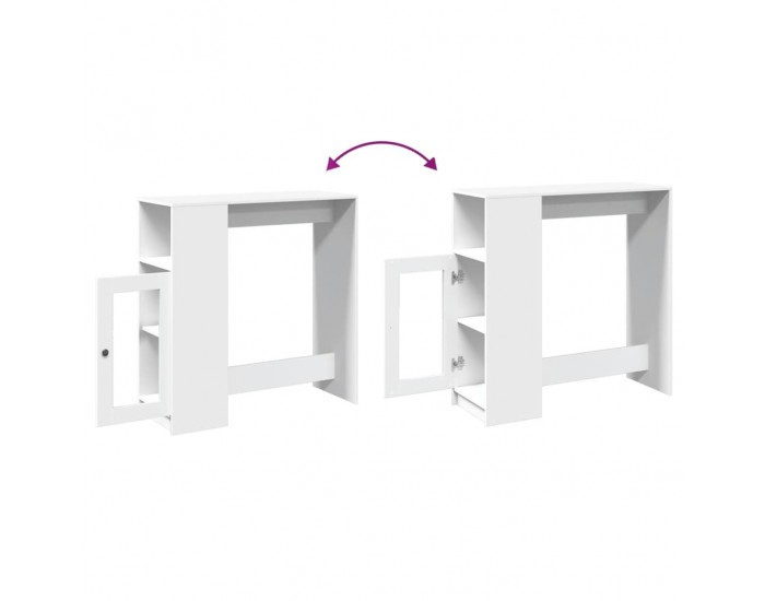 Sonata H Бар маса с рафтове, бяла, 101x40x103,5 см, инженерно дърво