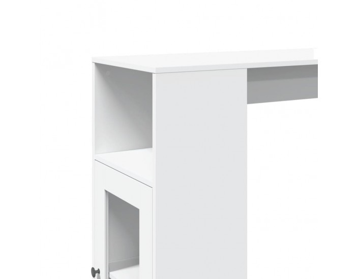 Sonata H Бар маса с рафтове, бяла, 101x40x103,5 см, инженерно дърво