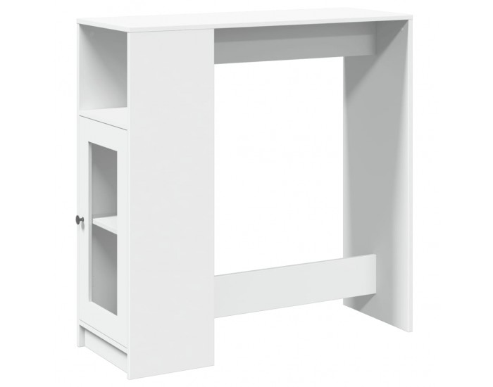 Sonata H Бар маса с рафтове, бяла, 101x40x103,5 см, инженерно дърво