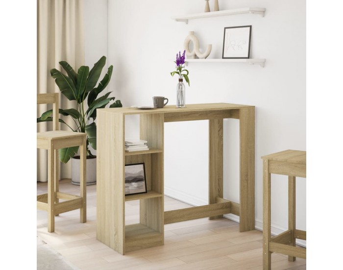 Sonata H Бар маса с рафт, сонома дъб, 124x46x103,5 см, инженерно дърво
