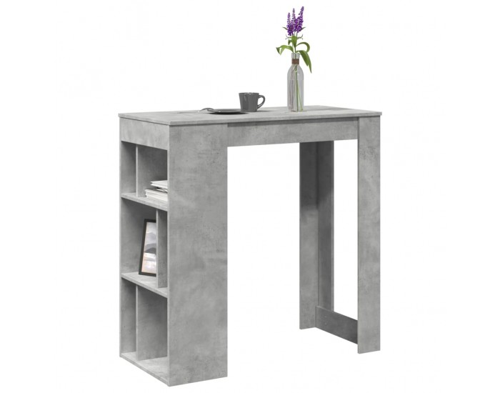 Sonata H Бар маса с рафтове бетонно сивa 102x50x103,5 см инженерно дърво