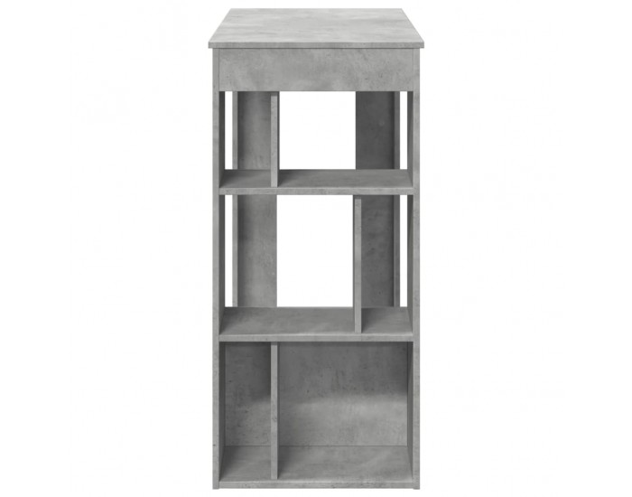 Sonata H Бар маса с рафтове бетонно сивa 102x50x103,5 см инженерно дърво