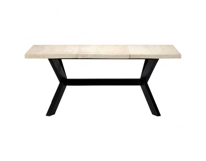 Sonata H Трапезна маса, бяла, 180x90x75 cм, мангово дърво масив