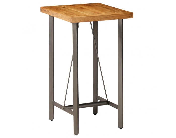 Sonata H Бар маса, регенерирано тиково дърво масив, 60x60x107 см