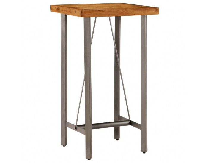 Sonata H Бар маса, регенерирано тиково дърво масив, 60x60x107 см