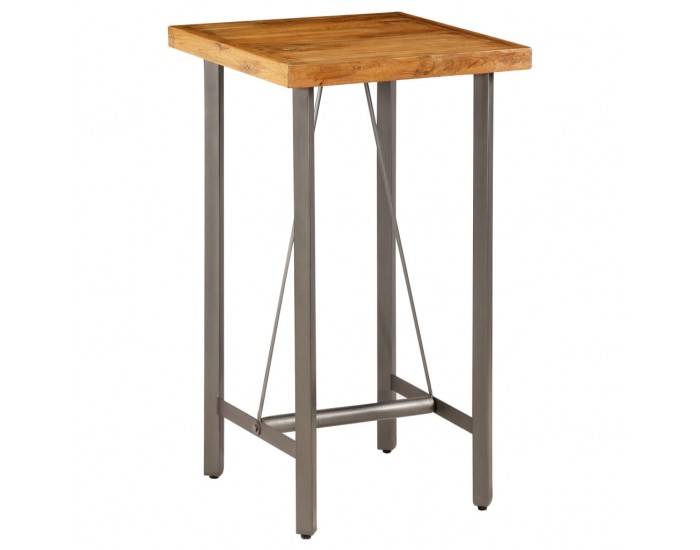 Sonata H Бар маса, регенерирано тиково дърво масив, 60x60x107 см