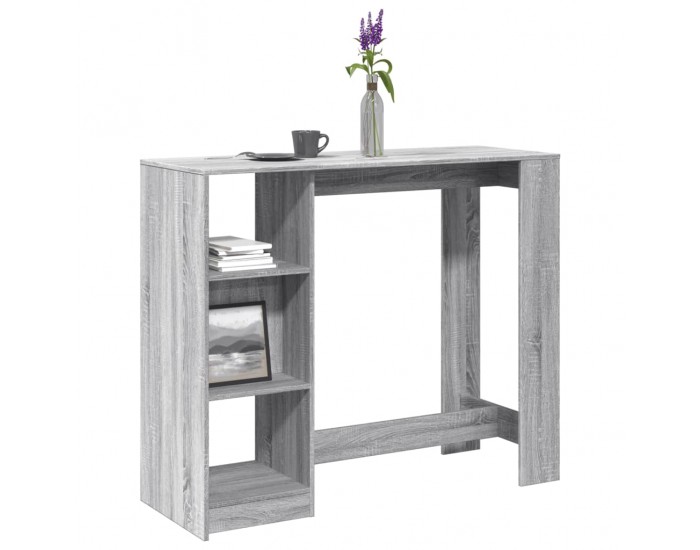 Sonata H Бар маса с рафтове сив сонома 124x46x103,5 см инженерно дърво