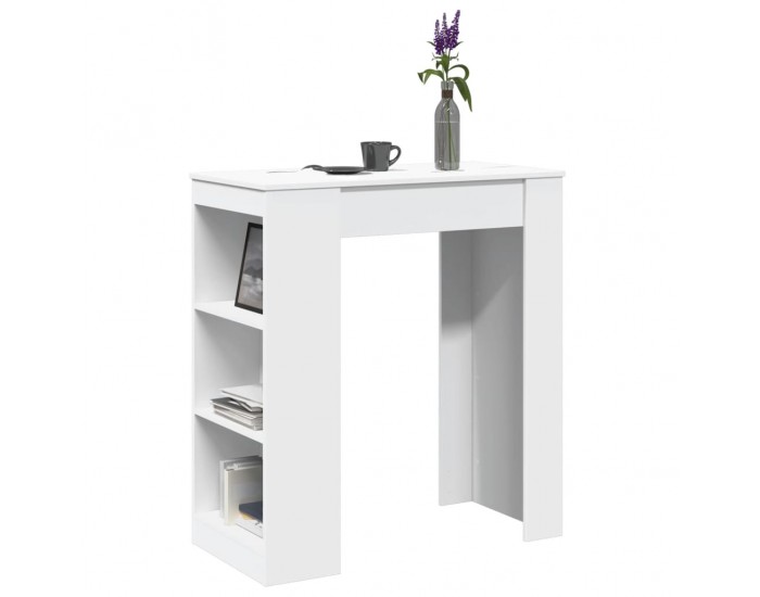 Sonata H Бар маса с рафтове, бяла, 95x47x103,5 см, инженерно дърво