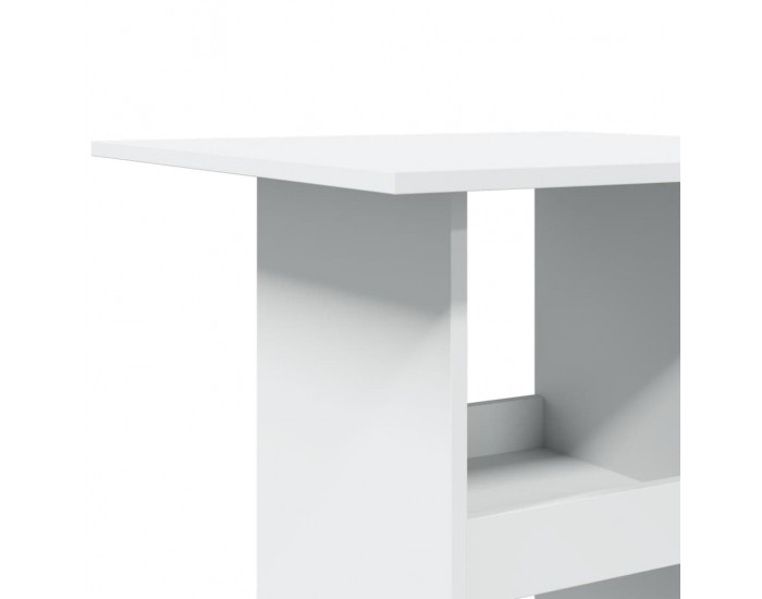 Sonata H Бар маса с рафт, бяла, 60x60x102 см, инженерно дърво