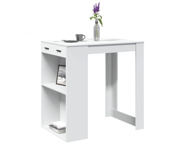 Sonata H Бар маса, бяла, 102x70x103,5 см, инженерно дърво