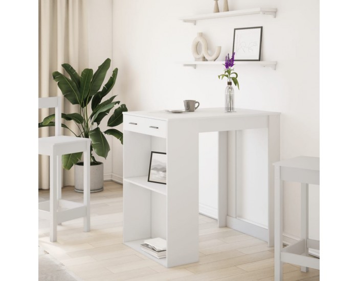 Sonata H Бар маса, бяла, 102x70x103,5 см, инженерно дърво