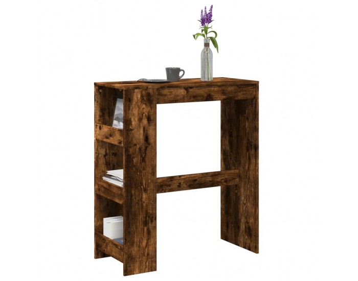 Sonata H Бар маса с рафтове, опушен дъб, 90x40x103,5 см, инженерно дърво